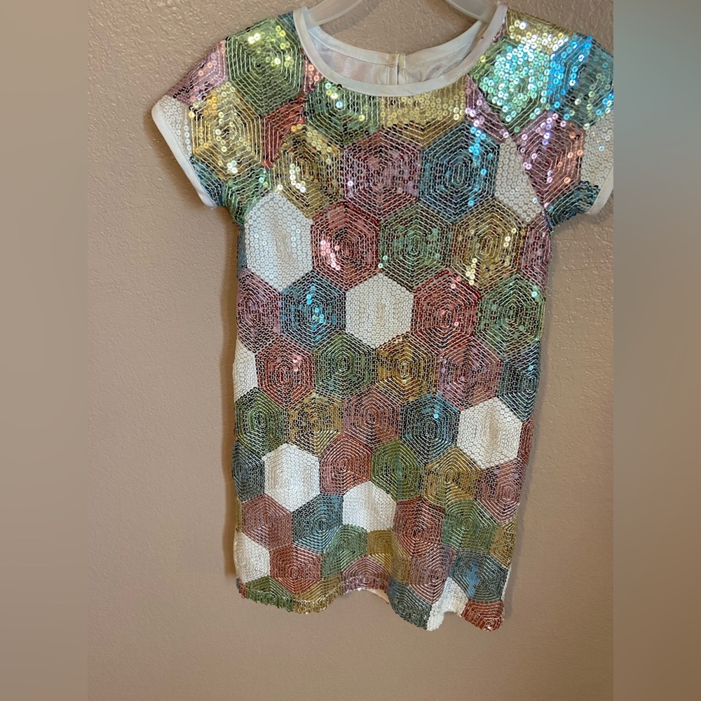 Peek Multicolor Sequin Short Sleeve Tee